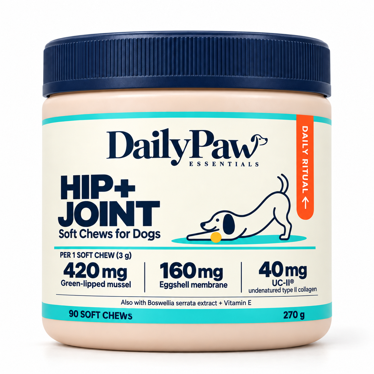 DailyPaw Essentials Hip and Joint Soft Chews — 90 chews, 270 g